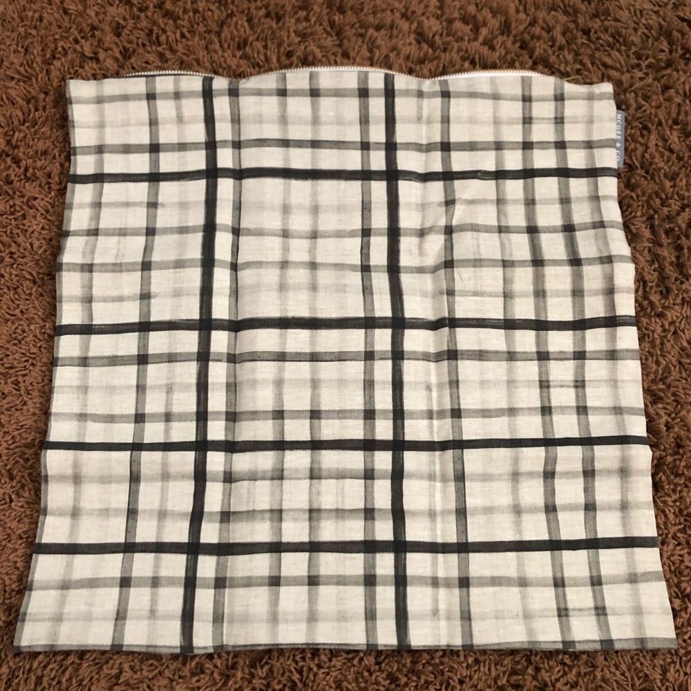 McGee & Co. 18x18 Charcoal Watercolor Plaid Pillow - Picture 3 of 4